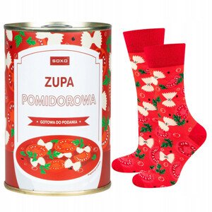 Dámske ponožky SOXO - Paradajková polievka v konzerve červená 35-40