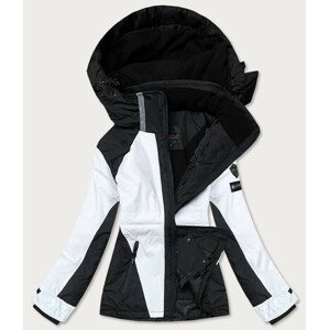 Čierno-biela dámska lyžiarska bunda (B2356) černá L (40)