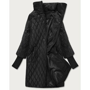 Čierna dámska prešívaná bunda so stojačikom (D-3229-1) čierna XXL (44)