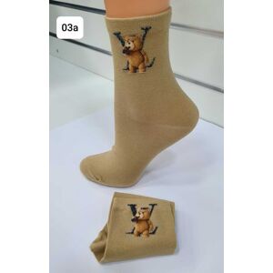 Hrubšie dámske ponožky s aplikáciou WZ03 bronz UNI