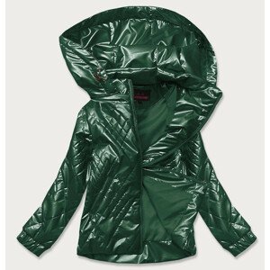 Zelená dámska lesklá bunda (2021-02BIG) farba: zelená, veľkosť: 54