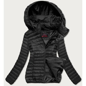 Čierna prešívaná dámska bunda s kapucňou (2021-09) farba: čierna, veľkosť: M (38)