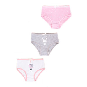 Yoclub Bavlněné dívčí kalhotky 3-pack MD-26/GIR/001 Pink 110-116