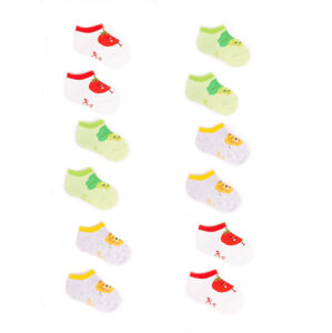 Yoclub Ankle Cotton Girls' Socks Patterns Colors 6-pack SK-08/6PAK/GIR/001 White 20-22