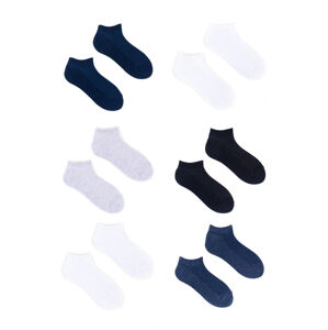 Yoclub Ankle Cotton Boys' Openwork Socks Basic Colors 6-pack SK-27/6PAK/BOY/001 White 20-22