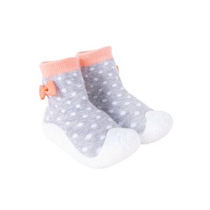 Yoclub Detské dievčenské protišmykové ponožky s gumovou podrážkou OBO-0135G-AA0B Grey 20