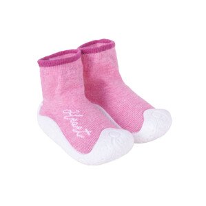 Yoclub Detské dievčenské protišmykové ponožky s gumovou podrážkou OBO-0136G-AA0B Pink 20