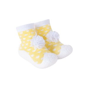 Yoclub Detské dievčenské protišmykové ponožky s gumovou podrážkou OBO-0137G-AA0B žltá 21