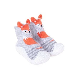 Yoclub Detské chlapčenské protišmykové ponožky s gumovou podrážkou OBO-0139C-AA0B Grey 20