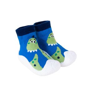 Yoclub Detské chlapčenské protišmykové ponožky s gumovou podrážkou OBO-0141C-AA0B Modré 20