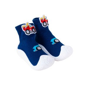 Yoclub Detské chlapčenské protišmykové ponožky s gumovou podrážkou OBO-0142C-AA0B námornícka modrá 20