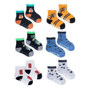 Yoclub Detské poloterry bavlnené ponožky SKA-0020C-AA0A Viacfarebné 17-19