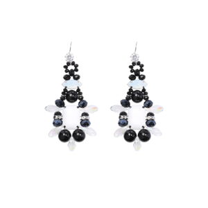 Tatami Earrings Shine Like A Star We1344B Black 7 cm x 4 cm