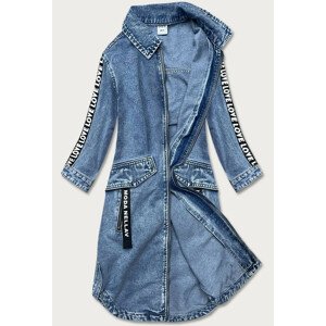 Svetlomodrá voľná dámska džínsová bunda/prehoz cez oblečenie (POP7030-K) Modrá XS (34)