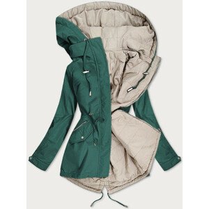 Zeleno-béžová obojstranná bunda s kapucňou (GWW2086) zelená 52