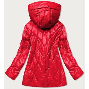 Červená dámska bunda s kapucňou (7726) 50