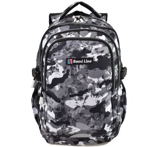 Semiline Backpack J4676-1 Grey/Black 47 cm x 31 cm x 17 cm