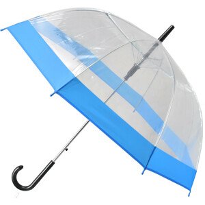 Semiline Dlhý priehľadný dáždnik s automatickým otváraním 2507-4 Transparent/Blue Průměr 90