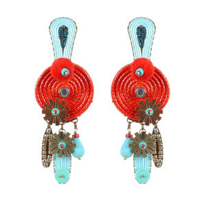 Tatami Clip Earrings E-Wo007 Turquoise OS
