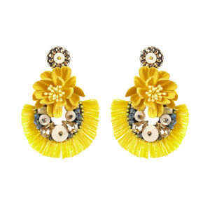 Tatami Clip Earrings We2406 Yellow OS