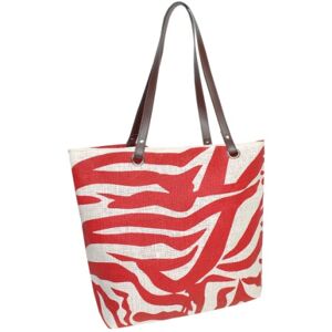 Semiline Beach Bag 1480-5 Red/Ecru 37 cm x 44 cm x 13 cm