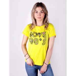 Yoclub Cotton T-Shirt Short Sleeve PK-009/TSH/WOM Yellow S