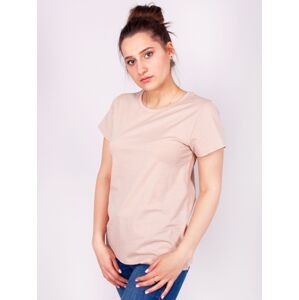 Yoclub Cotton T-Shirt Short Sleeve PK-031/TSH/WOM Beige L