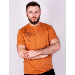 Yoclub Cotton T-Shirt Short Sleeve PM-022/TSH/MAN Brown M
