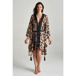 Suzana Perrez Cover Up Kimono Caroline Malibu Beige/Black OS