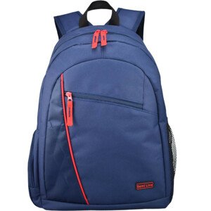 Semiline Youth Backpack 3284-1 Navy Blue/Red 43 cm x 30 cm x 15 cm