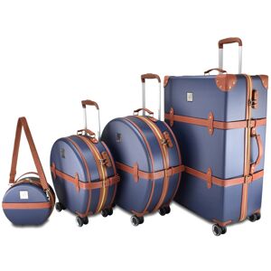 Semiline ABS Suitcases&ABS Cosmetic Bag Set P8240 Navy Blue 73,5 cm x 49 cm x 28,5 cm + 54 cm x 48,5 cm x 22 cm + 44 cm x 42 cm x 19 cm + 23 cm x 24,5 cm x 13 cm