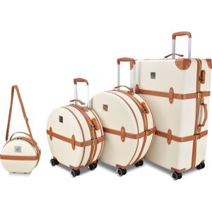 Semiline ABS Suitcases&ABS Cosmetic Bag Set P8241 Beige 73,5 cm x 49 cm x 28,5 cm + 54 cm x 48,5 cm x 22 cm + 44 cm x 42 cm x 19 cm + 23 cm x 24,5 cm x 13 cm