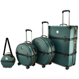 Semiline ABS Suitcases&ABS Cosmetic Bag Set P8242 Green 73,5 cm x 49 cm x 28,5 cm + 54 cm x 48,5 cm x 22 cm + 44 cm x 42 cm x 19 cm + 23 cm x 24,5 cm x 13 cm