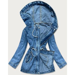Svetlomodrá voľná dámska džínsová denim bunda (POP5996-K) modrá S (36)