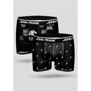 Pánske boxerky John Frank JF2BMC08 2pack XL černá