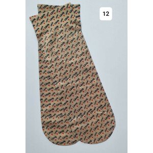 Ponožky so vzorovanou potlačou 12 béžová UNI