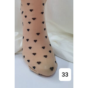 Ponožky so vzorovanou potlačou 33 béžová UNI