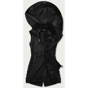 Ľahká čierna dámska vesta s kapucňou (RQW-7006) čierna S (36)