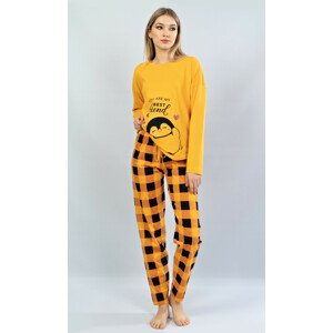 Dámské pyžamo dlouhé Tučňák - Vienetta  žlutá M