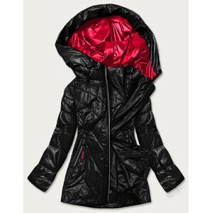 Čierna dámska bunda s kapucňou (7726) čierna 50