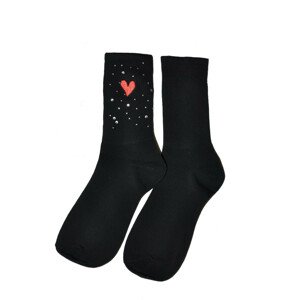 Dámske ponožky Magnetis 81 Srdce, zirkóny čierna univerzálny