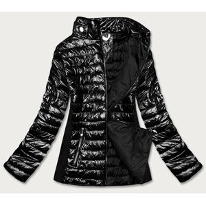 Čierna dámska lesklá bunda (7210-1) čierna 46