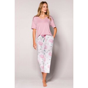 Dámske pyžamo Babella Montreal tlač/ružová xl