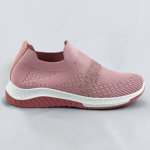 Ružové azúrové dámske topánky so zirkónmi (C1057) ružová XL (42)