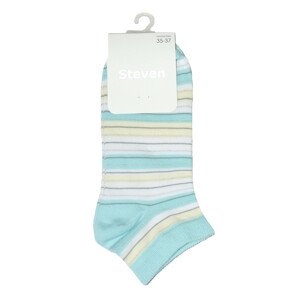 Dámské pruhované-mix barev ponožky art.052 - Steven 38/40 biela-ružová-šedá