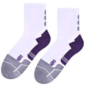 Ponožky art.022 - Steven 35-37 biela s fialovou