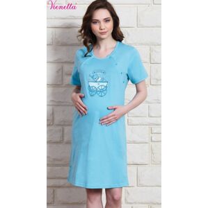 Dámská noční košile mateřská Kočárek - Vienetta S svetlo modrá