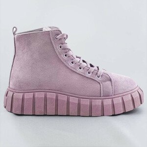 Šnurovacie topánky vo vresovej farbe z imitácie semišu (XA057) fialová XL (42)