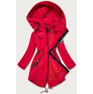 Jednoduchá červená dámska bunda so šikmými vreckami (HS-1832) Červená XXL (44)