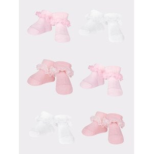 Yoclub Girls' Turn Cuff Ruffle Cotton Socks 6-pack SKA-0119G-AA0J-001 Multicolour 3-6 mesiacov